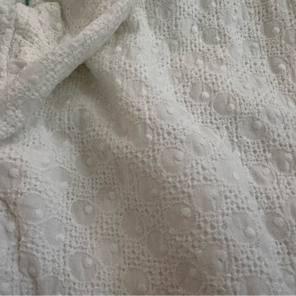 EXPRESS Design Studio Editor trousers pants size 4 lined. White eyelet texture - Picture 5 of 10